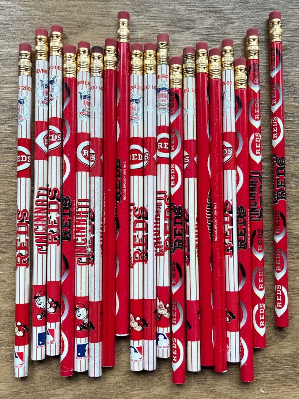 Vintage Cincinnati Reds Pencils 19 Total MLB Baseball Retro Unused